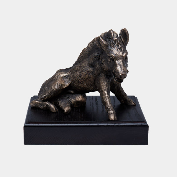 Wild Boar Bronzed on the Plinth Paperweight-ANTORINI®