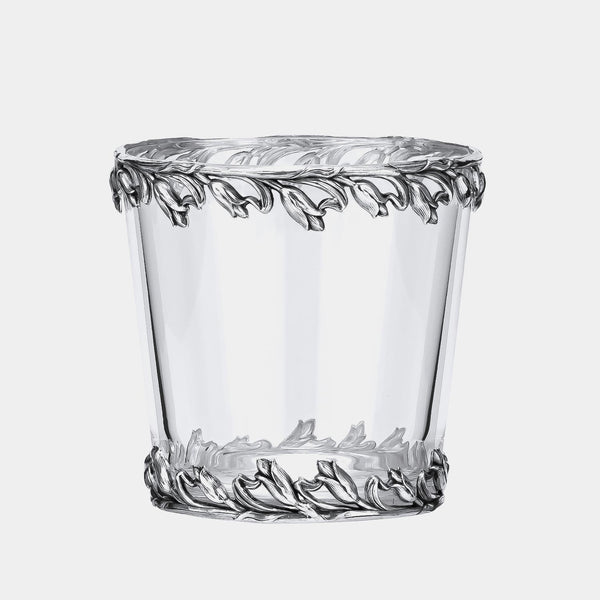 Glass Vase With Silver Plated Flowers Decorations-ANTORINI®