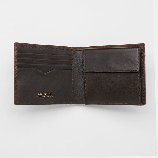 Men's Wallet ANTORINI Excellence in Brown Crocodile Leather-ANTORINI®