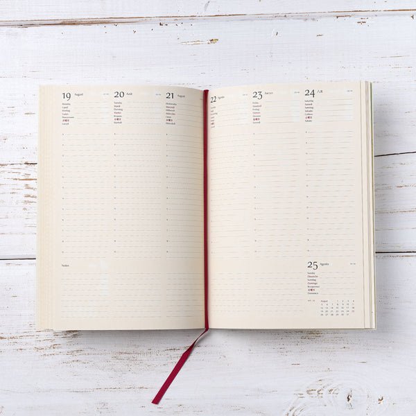 A5 Refill: Week On Two Pages Diary 2022, 7 languages, NO RINGS-ANTORINI®