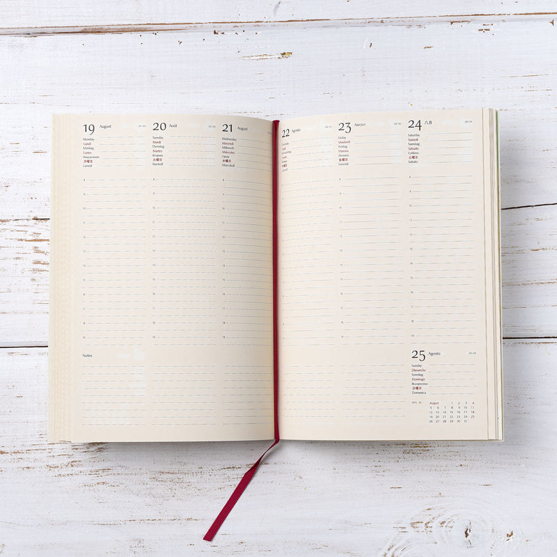 A5 Refill: Week On Two Pages Diary 2022, 7 languages, NO RINGS-ANTORINI®