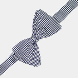 Silk Bow Tie in White and Blue-ANTORINI®