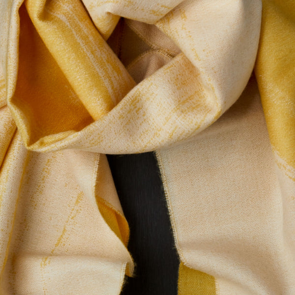 Cashmere Scarf in Yellow and White-ANTORINI®