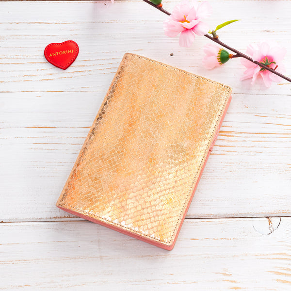 Luxury A6 Ladies Diary & Journal in Gold and Pink-ANTORINI®