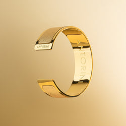 Cuff Bracelet, Gold Saffiano Leather-ANTORINI®