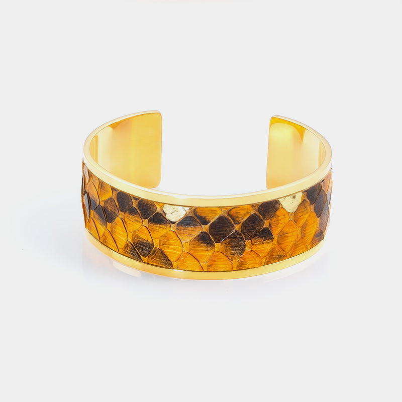 Cuff Bracelet, Orange Snakeskin-ANTORINI®