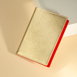 Pocket Diary or Refillable Notebook, A7, Gold Saffiano-ANTORINI®