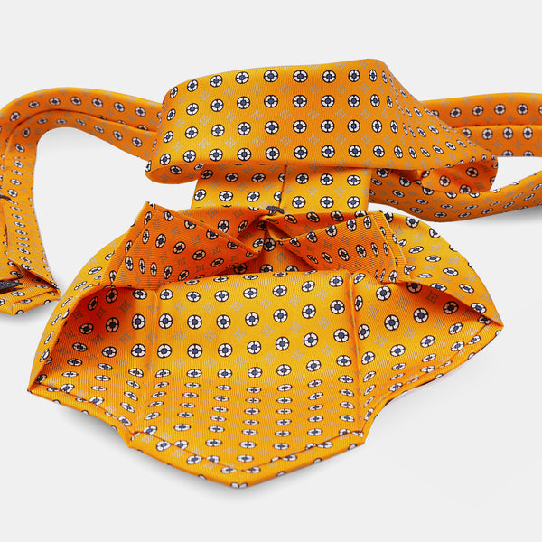 Silk Patterned Tie in Yellow-ANTORINI®